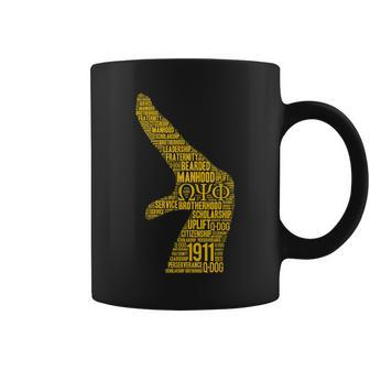 Black Fraternity Omega 1911 Hand Sign Psi Words Phi Coffee Mug | Crazezy UK