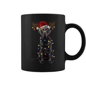 Black Lab Labrador Christmas Tree Reindeer Pajama Dog Xmas Coffee Mug - Seseable