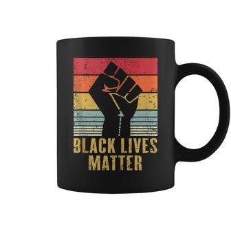 Black Lives Matter Blm Protest Black Fist Vintage Retro Coffee Mug - Monsterry