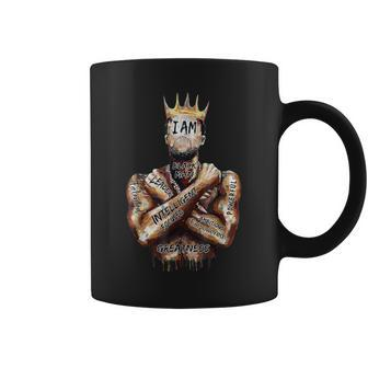 I Am Black Man King Powerful Dad Afro Melanin Black History Coffee Mug | Mazezy