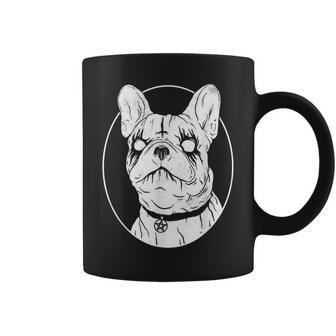 Black Metal French Bulldog Gothic Heavy Metal Dog Coffee Mug - Monsterry DE