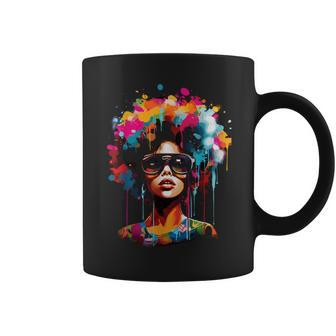 Black Queen Dripping Afro Melanin Junenth Coffee Mug - Seseable