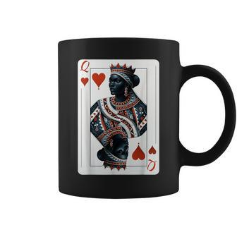 Black Queen Of Hearts Card Deck Game Proud Black Woman Coffee Mug - Thegiftio UK