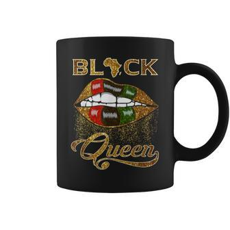 Black Queen Lips Red Green African Flag Africa Coffee Mug | Crazezy