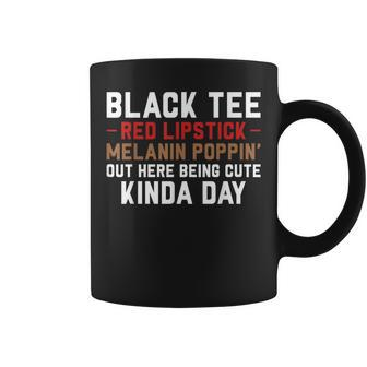 Black Red Lipstick Melanin Brown Skin Black History Coffee Mug | Mazezy CA