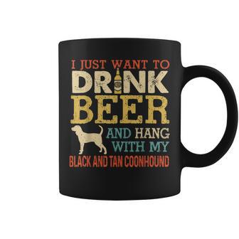 Black And Tan Coonhound Dad Drink Beer Hang With Dog Coffee Mug - Monsterry AU