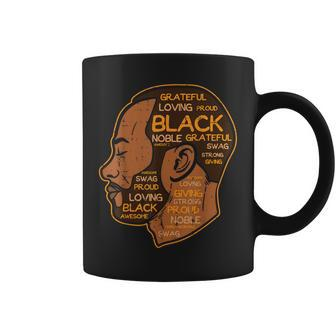 Black History Afro Man Words African American Father Dad Men Coffee Mug | Mazezy DE