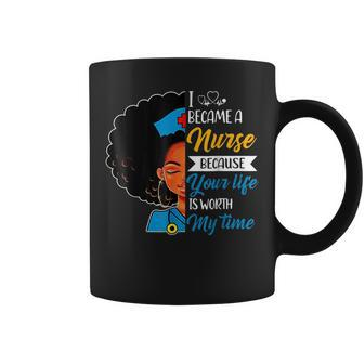 Black Woman Nurse Afro Retro Cool Black History Month Coffee Mug - Monsterry
