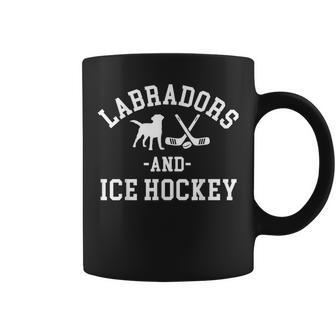 Black Yellow Chocolate Labs Ice Hockey Labrador Lab Mom Dad Coffee Mug - Monsterry UK