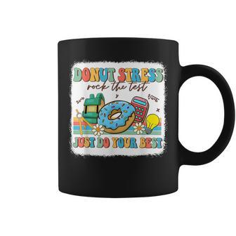 Bleached Donut Stress Just Do Your Best Test Day Testing Day Coffee Mug - Monsterry CA
