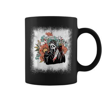 Bleached Eat Drink And Be Scary Screaming Ghost Halloween Coffee Mug | Crazezy
