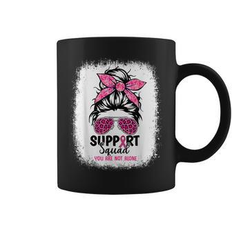 Bleached Messy Bun Support Squad Breast Cancer Awareness Coffee Mug - Monsterry