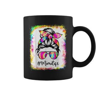 Bleached Mimi Life Messy Bun Tie Dye Glasses Mother's Day Coffee Mug - Seseable