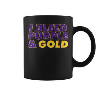 I Bleed Purple & Gold Graphic For Sports Fan Coffee Mug - Monsterry