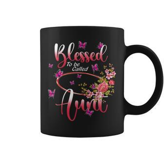 Blessed To Be Called Aunt Cute Flower Happy Coffee Mug - Seseable