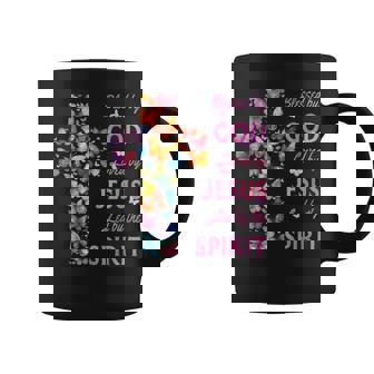 Blessed By God Loved By Jesus Butterfly Cross Coffee Mug - Seseable