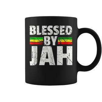 Blessed By Jah Rasta Reggae Graphic Jah Bless Print Coffee Mug - Monsterry