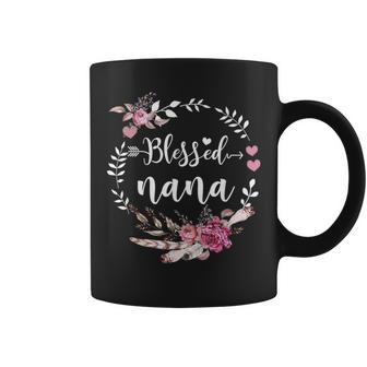 Blessed Nana Thanksgiving Floral Coffee Mug | Crazezy AU