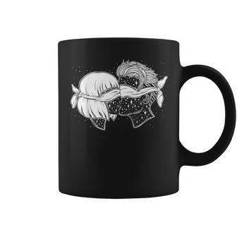 Blindfold Love Kiss The Valentine Cosmic Couple Coffee Mug - Monsterry