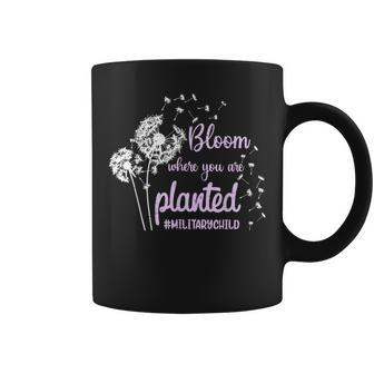 Bloom Where You Are Planted Dandelion Purple Up Military Kid Coffee Mug - Seseable
