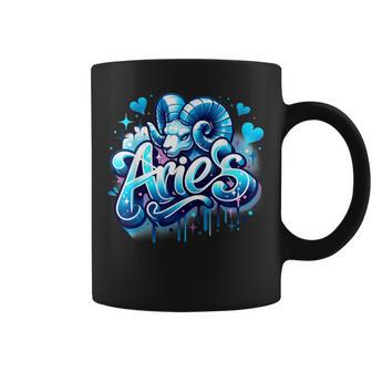 Blue Aries Zodiac Star Sign Coffee Mug - Seseable