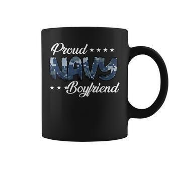 Blue Digital Bold Proud Navy Boyfriend Coffee Mug - Monsterry DE