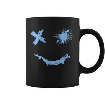 Blue Grunge Smile Blue Color Graphic Coffee Mug - Monsterry