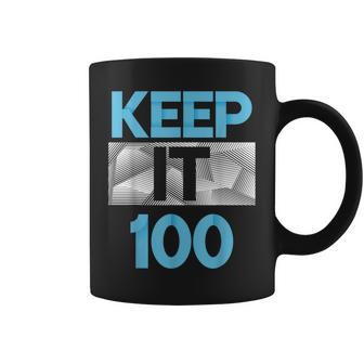 Blue Keep It 100 Blue Color Graphic Coffee Mug - Monsterry