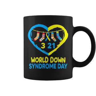 Blue Yellow Heart 21 World Down Syndrome Awareness Day 2024 Coffee Mug | Mazezy