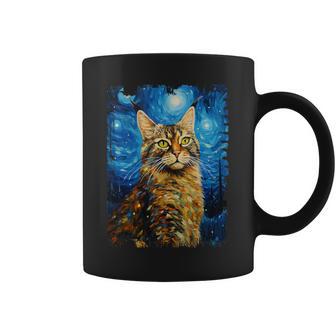 Bobcat Starry Night Painting Mom Dad Coffee Mug - Monsterry CA