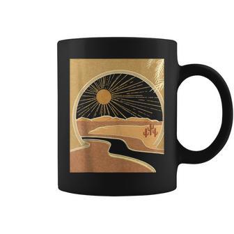 Boho Desert Aesthetic Sunrise Cactus Hippie Desert Landscape Coffee Mug - Monsterry DE