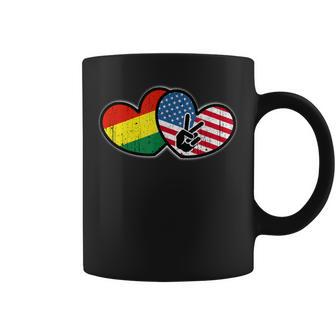 Bolivian American Heart And National Flags Coffee Mug - Monsterry UK