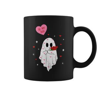 Be My Boo Valentine Ghost With Balloon Happy V Day Couple Coffee Mug - Monsterry DE