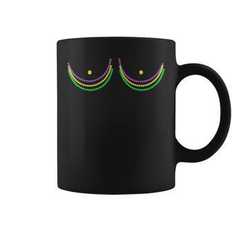 Boob Mardi Gras Beads Boobs Outline Coffee Mug - Monsterry