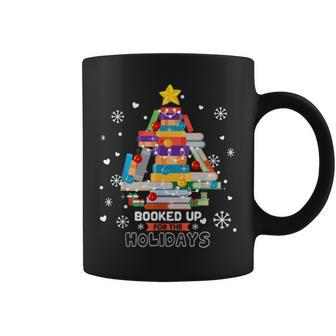 Book Lover Xmas Tree Librarian Booked Up For The Holidays Coffee Mug - Thegiftio UK