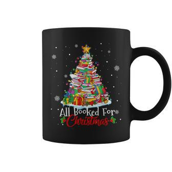 All Booked For Christmas Book Xmas Tree Lights Coffee Mug - Seseable