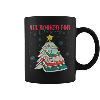 All Booked For Christmas Book Lover Christmas Tree Lights Coffee Mug - Thegiftio UK