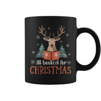 All Booked For Christmas Book Reindeer Christmas Coffee Mug - Seseable
