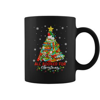 All Booked For Christmas Book Christmas Tree Lights Xmas Coffee Mug - Seseable