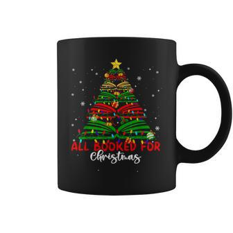 All Booked For Christmas Book Christmas Tree Xmas Lights Coffee Mug - Seseable