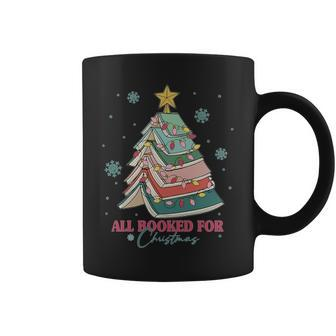 All Booked For Christmas Book Tree Xmas Teacher School Women Coffee Mug - Thegiftio UK