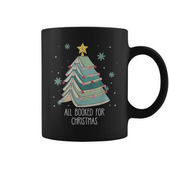 All Booked For Christmas Books Tree Reading Lover Xmas Coffee Mug - Seseable