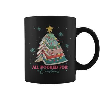 All Booked For Christmas Librarian Christmas Book Tree Coffee Mug - Thegiftio UK
