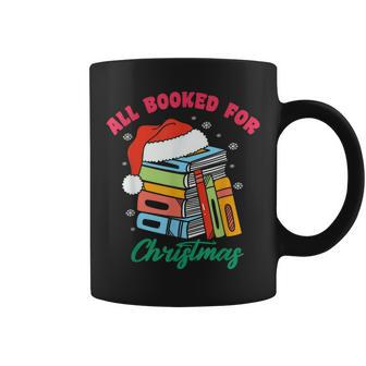 All Booked For Christmas Librarian Christmas Tree Lights Coffee Mug - Seseable