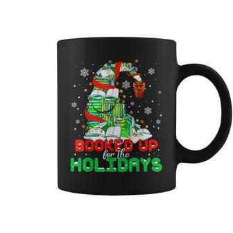 Booked Up For The Holidays Books Christmas Tree Book Lovers Coffee Mug - Seseable