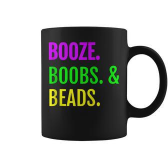 Booze Boobs Beads Mardi Gras New Orleans Coffee Mug - Monsterry CA