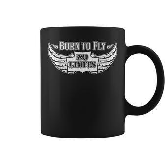 Born To Fly No Limits Wings And Flames Coffee Mug - Monsterry UK