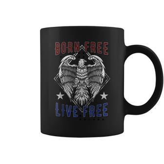 Born Free Live Free Eagle Wingspan Stamp Coffee Mug - Monsterry