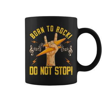 Born To Rock 80'S Rocker Guitar Guitarist Cool Music Lovers Coffee Mug - Monsterry DE