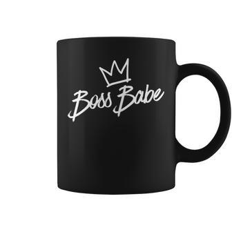 Boss Babe Slogan Female Hustlers Saying Crown Graphic Coffee Mug | Crazezy CA